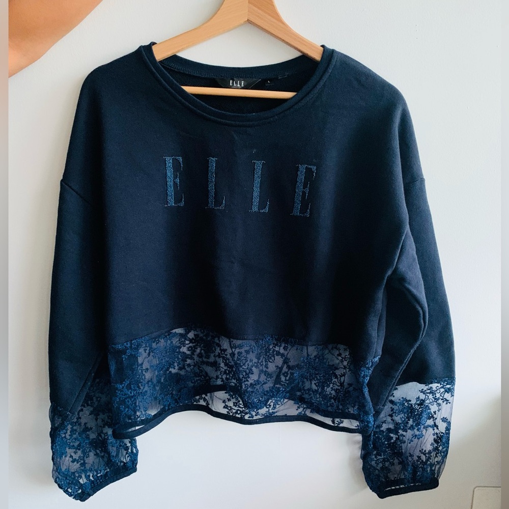 Elle full sleeve top navy blue